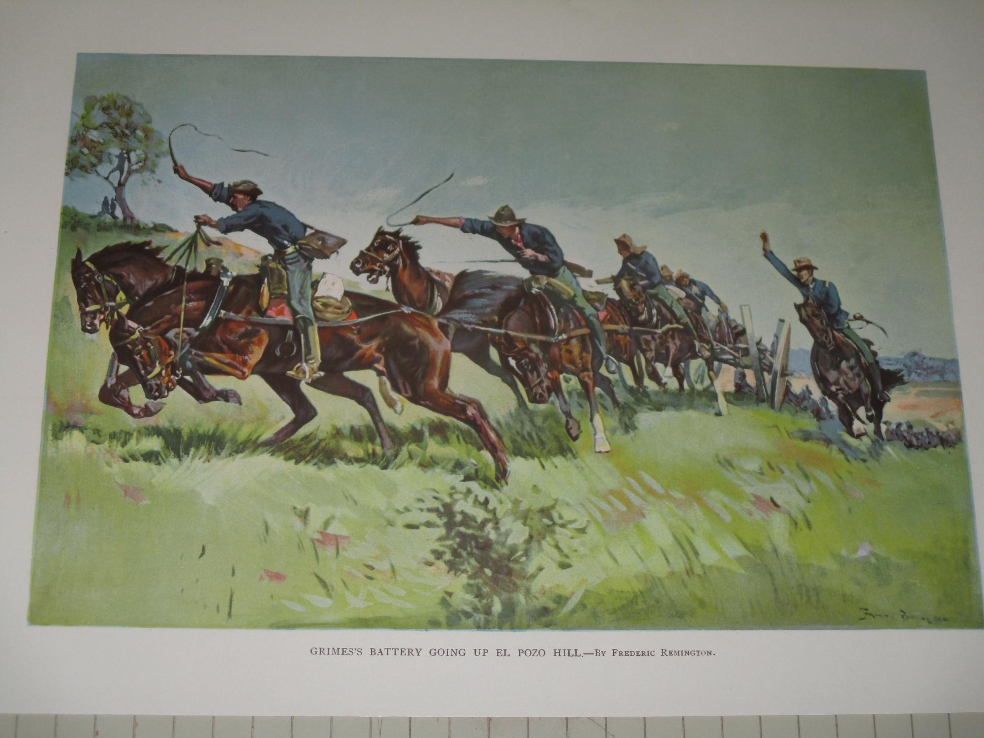 1899 Frederic Remington Print "Grimes's Going Up Pozo Hill" Spanish-Amercian War by Frederic Remington: (1899) Art&nbsp;/&nbsp;Print&nbsp;/&nbsp;Poster | rareviewbooks