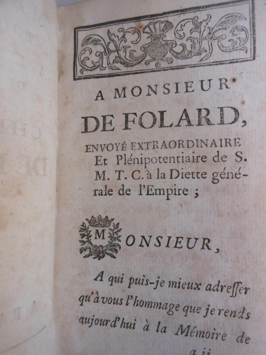 Mémoires pour servir à l'Histoire de monsieur le Chevalier de Folard. [Très bon] [Couverture rigide]