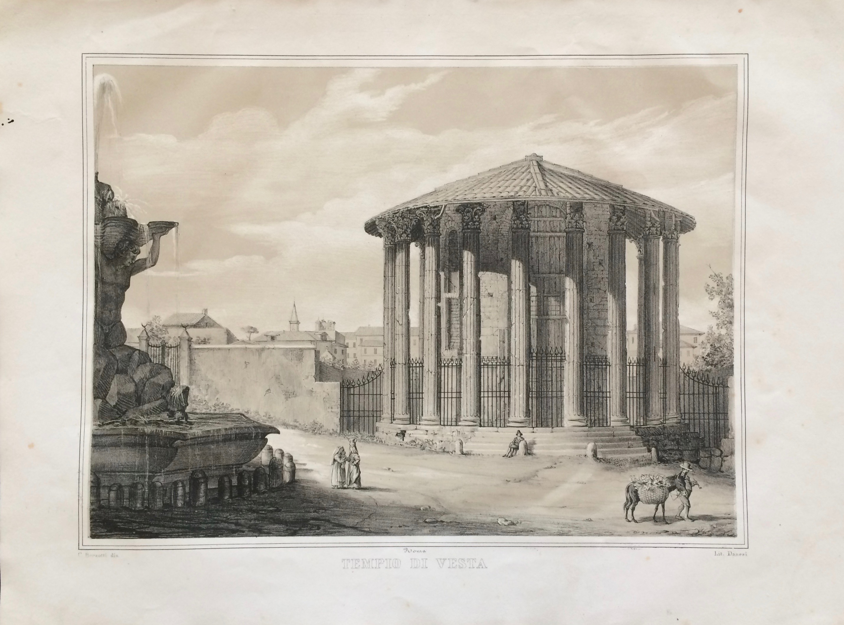 Tempio Vesta de Barzotti Danesi: (1850) Mapa | LUX IN ART di Ermanno Bertelli
