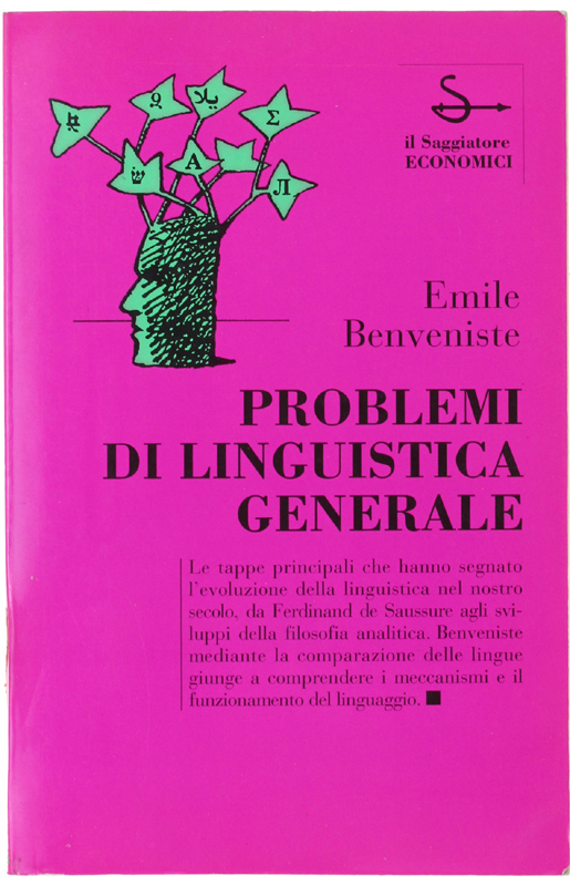 PROBLEMI DI LINGUISTICA GENERALE.: - Benveniste Emile.