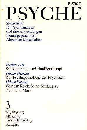 Psyche 26. Jahrgang 1972, Heft 3.