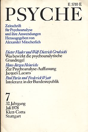 Psyche 32. Jahrgang 1978, Heft 7.