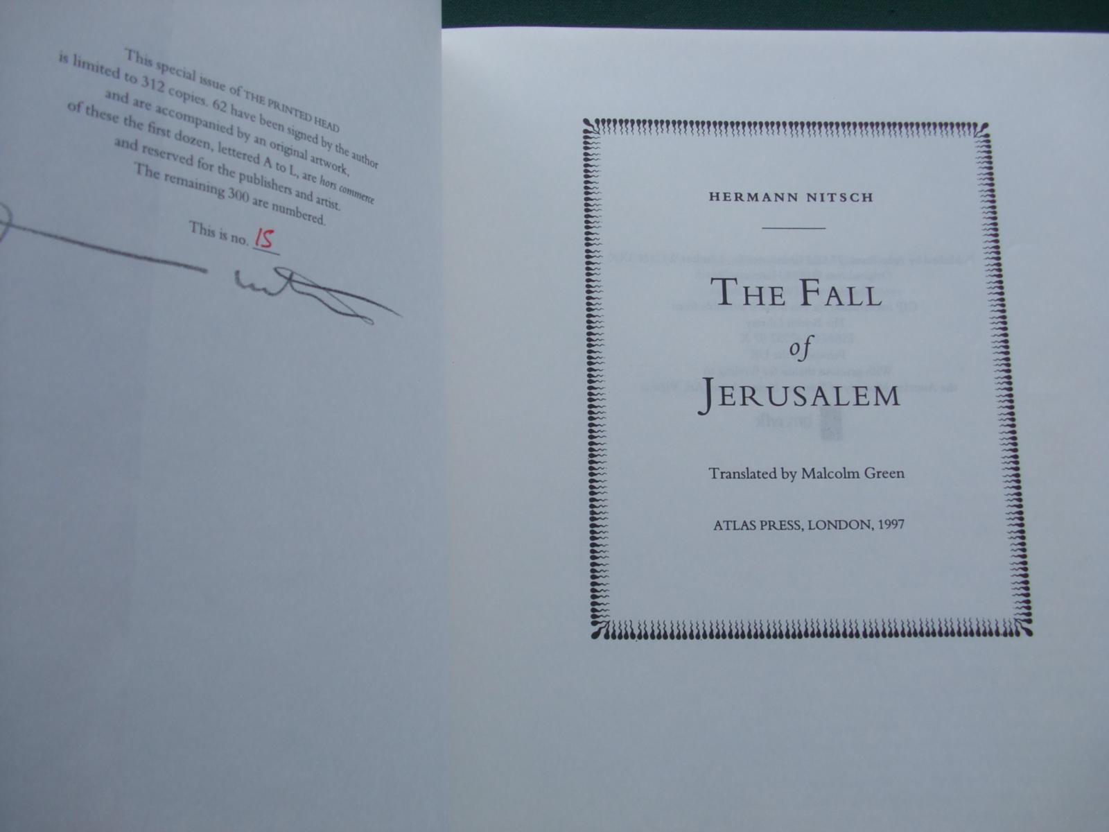 The Fall of Jerusalem by Nitsch Hermann [ Translated By The Fall of Jerusalem by Nitsch Hermann [ Translated By