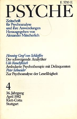 Psyche 36. Jahrgang 1982, Heft 4.