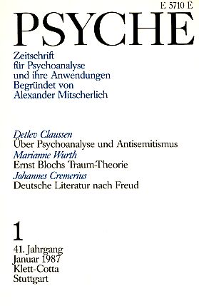 Psyche 41. Jahrgang 1987, Heft 1.