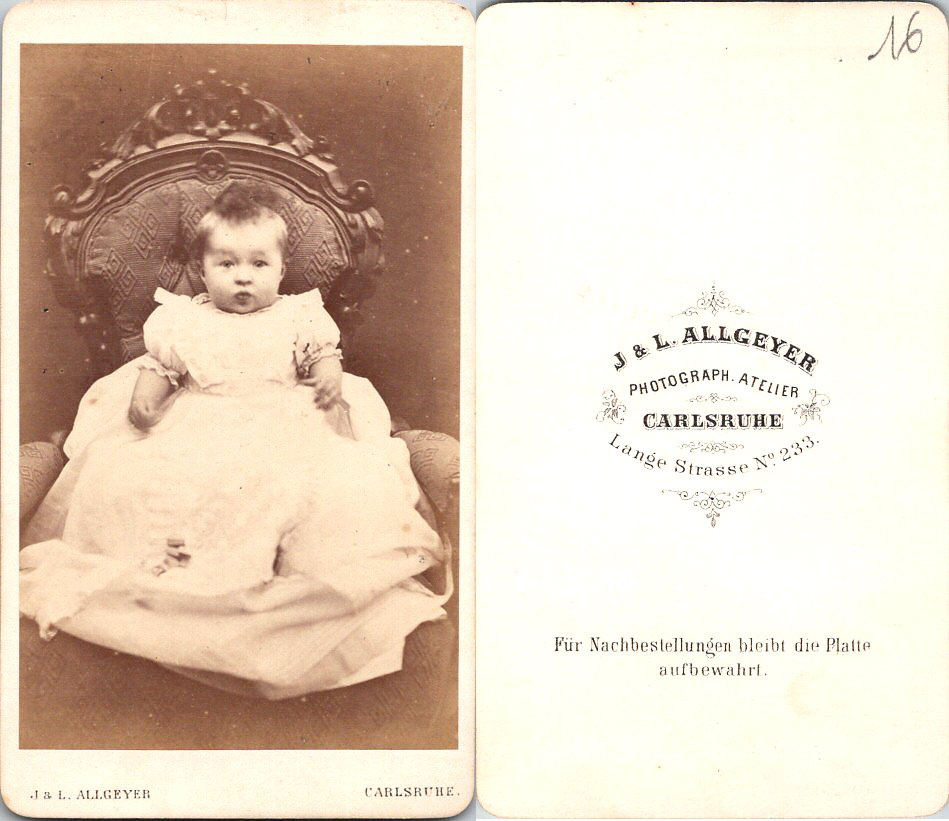 Cdv Allgeyer Carlsruhe Bebe En Pose Dans Un Fauteuil Circa 1865 By Photographie Originale Original Photograph 1865 Photograph Photovintagefrance