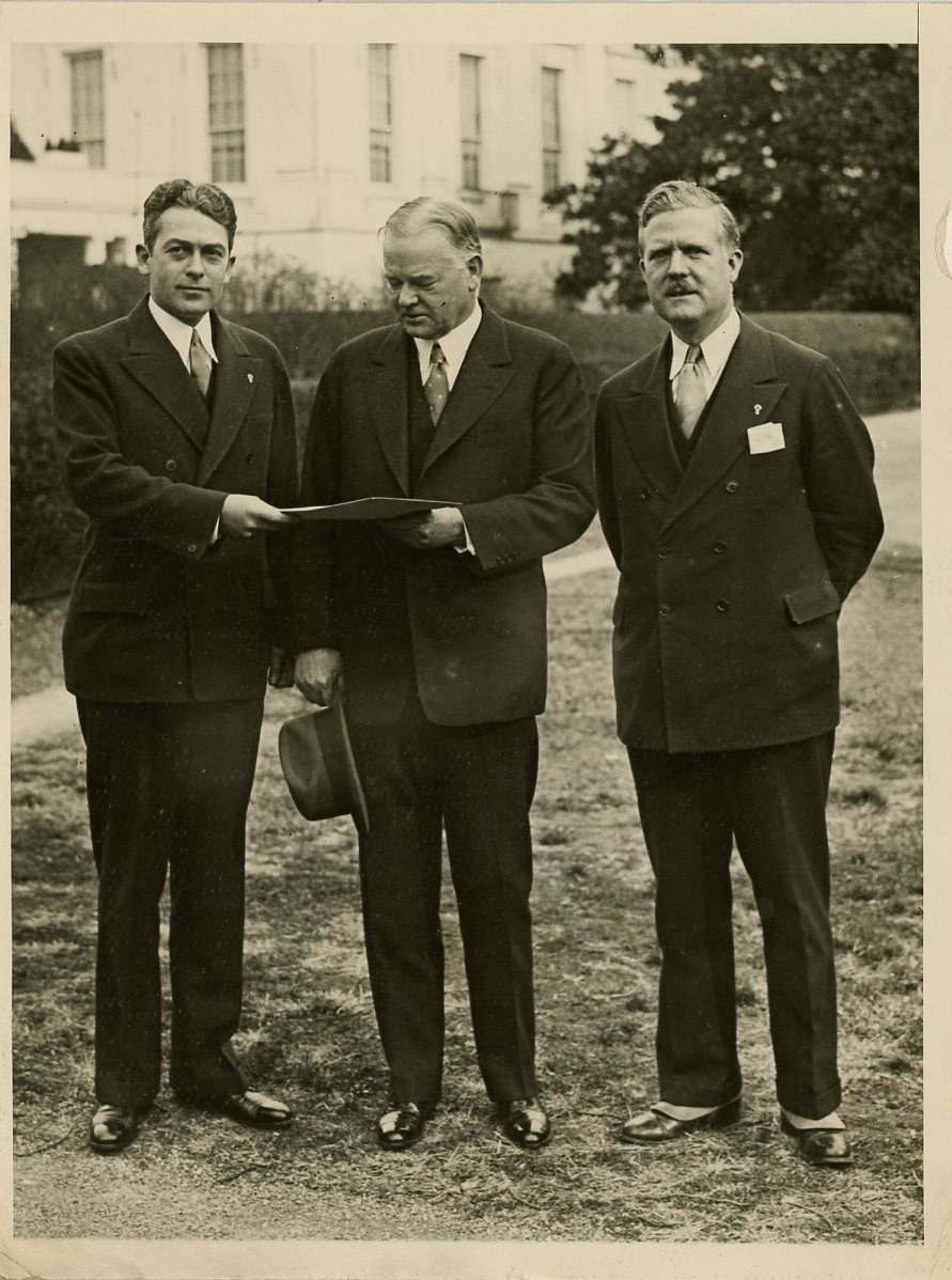 Henry L. Stevens, le président Hoover et John Thomas Taylor Photographie originale / Original photograph [ ]