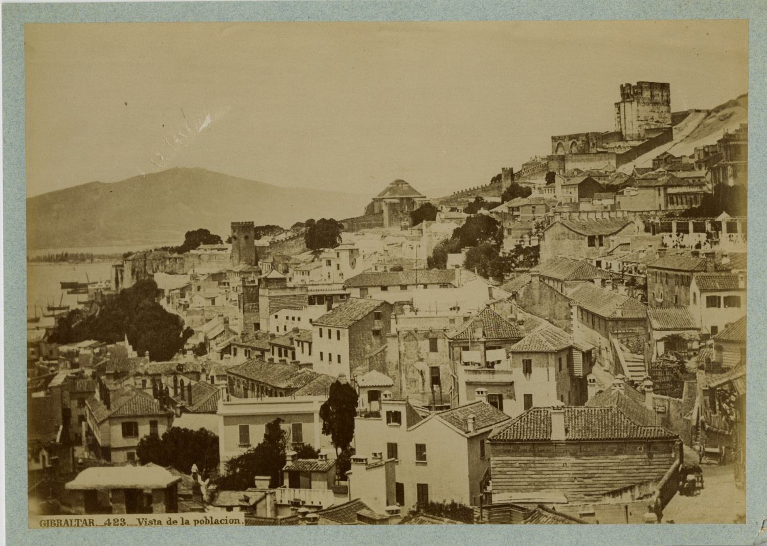 Espagne, Gibraltar, Vista de la poblacion de Photographie originale /  Original photograph: (1875) Fotografía | photovintagefrance