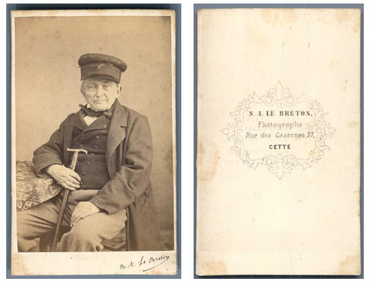 Cette Portrait d'homme  Vintage CDV albumen carte de visite Le Breton 
