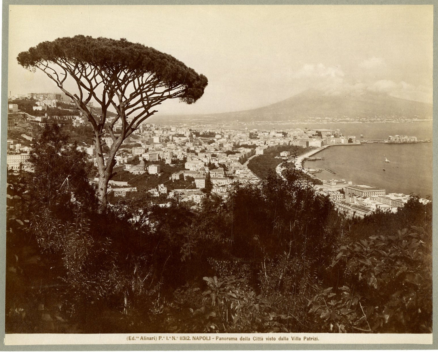 Ed. Alinari, Italia, Napoli, Panorama della Città visto dalla Villa ...