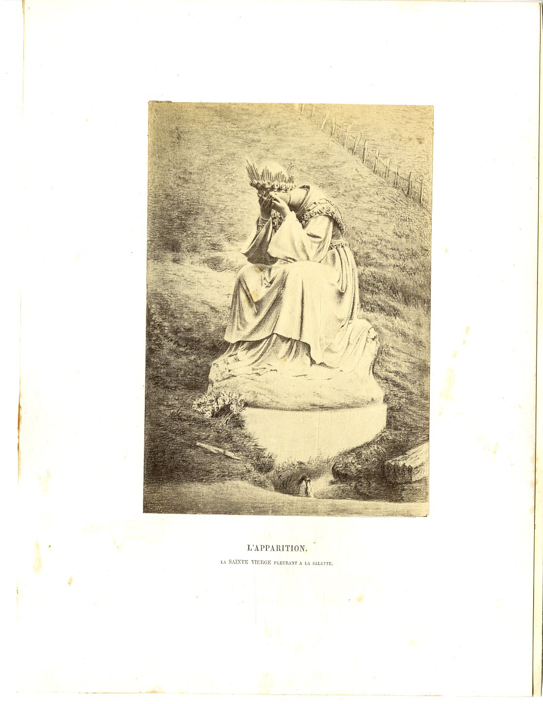 France, L'Apparition. La Sainte Vierge pleurant à la Salette by