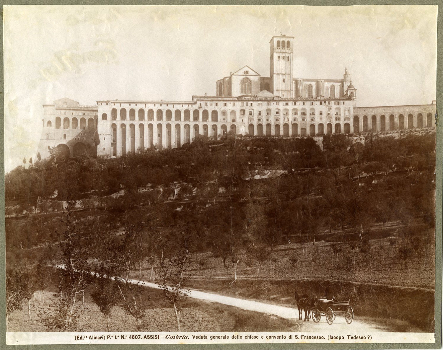 Ed. Alinari, Italia, Assisi - Umbria, Veduta generale delle chiese e ...