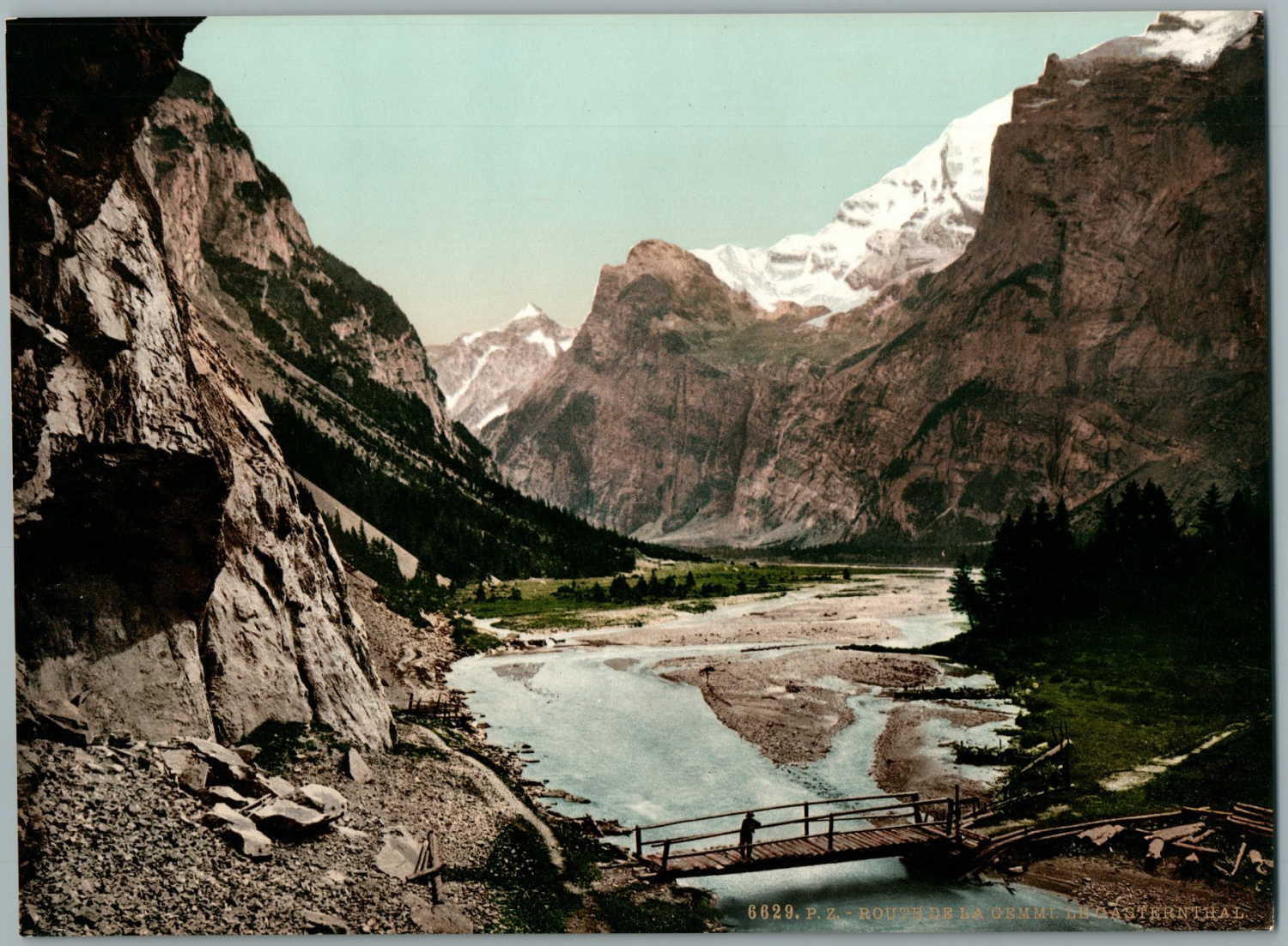 Berner Oberland photochromie Gasterntal Gemmipass PZ vintage photochromie 