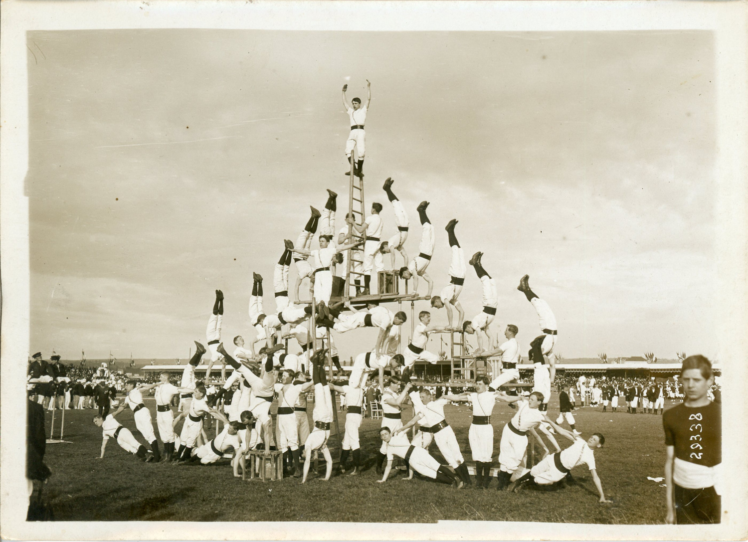 Paris Fete De La Gymnastique De Vichy Pyramide Humaine 1913 Vintage Silver Print By Photographie Originale Original Photograph 1913 Photograph Photovintagefrance