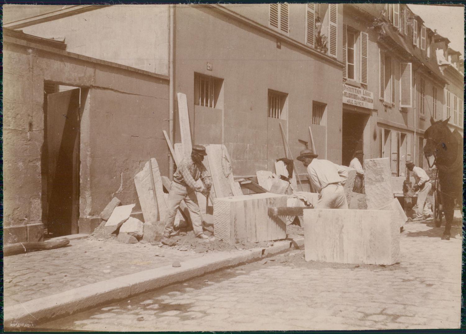 France, Tailleurs de pierre ca.1900, vintage citrate print Photographie originale / Original photograph [ ]