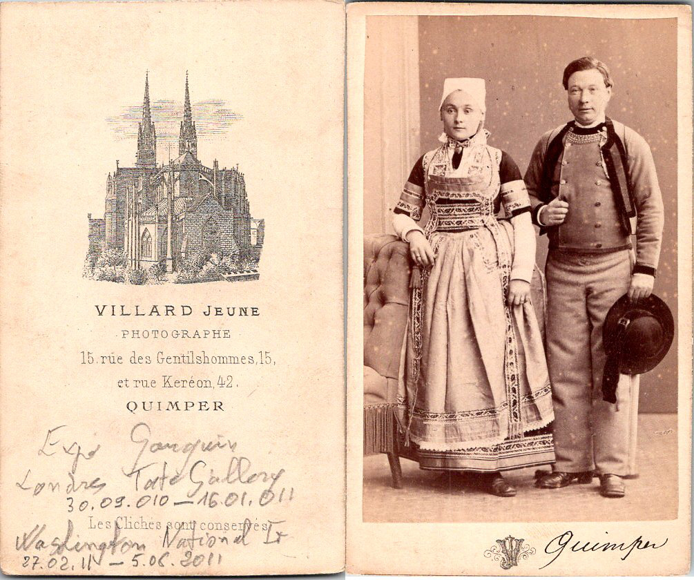 Villard jeune Breton CDV vintage albumen carte de visite Quimper Tirage a 