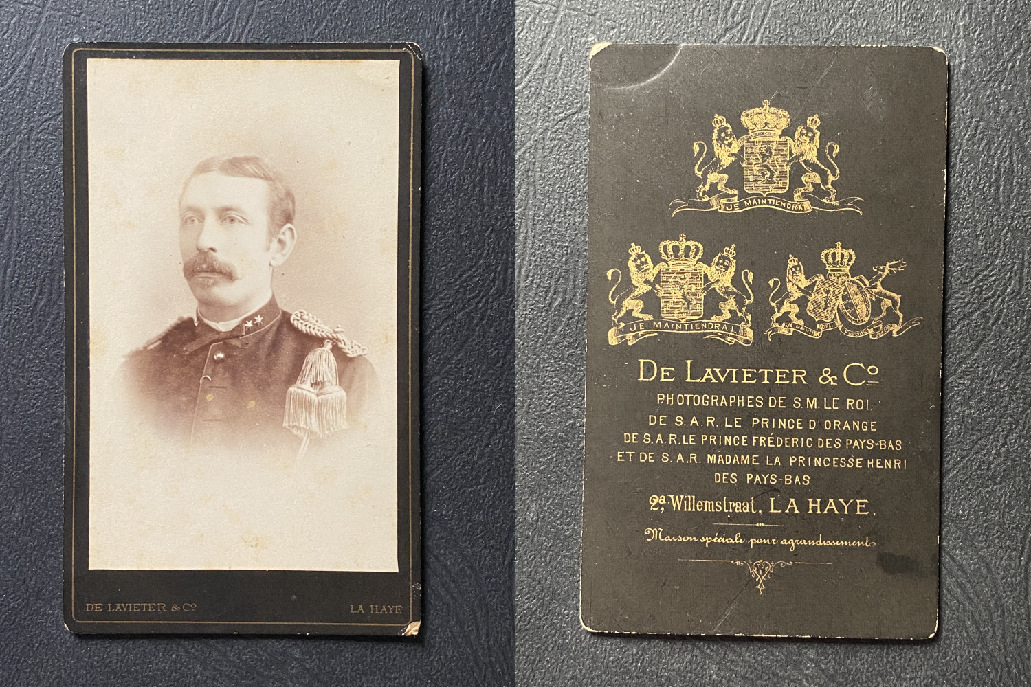 De Lavieter, La Haye, Jeune homme moustachu en uniforme militaire, circa  1890 by Photographie originale / Original photograph: (1890) Photograph |  photovintagefrance