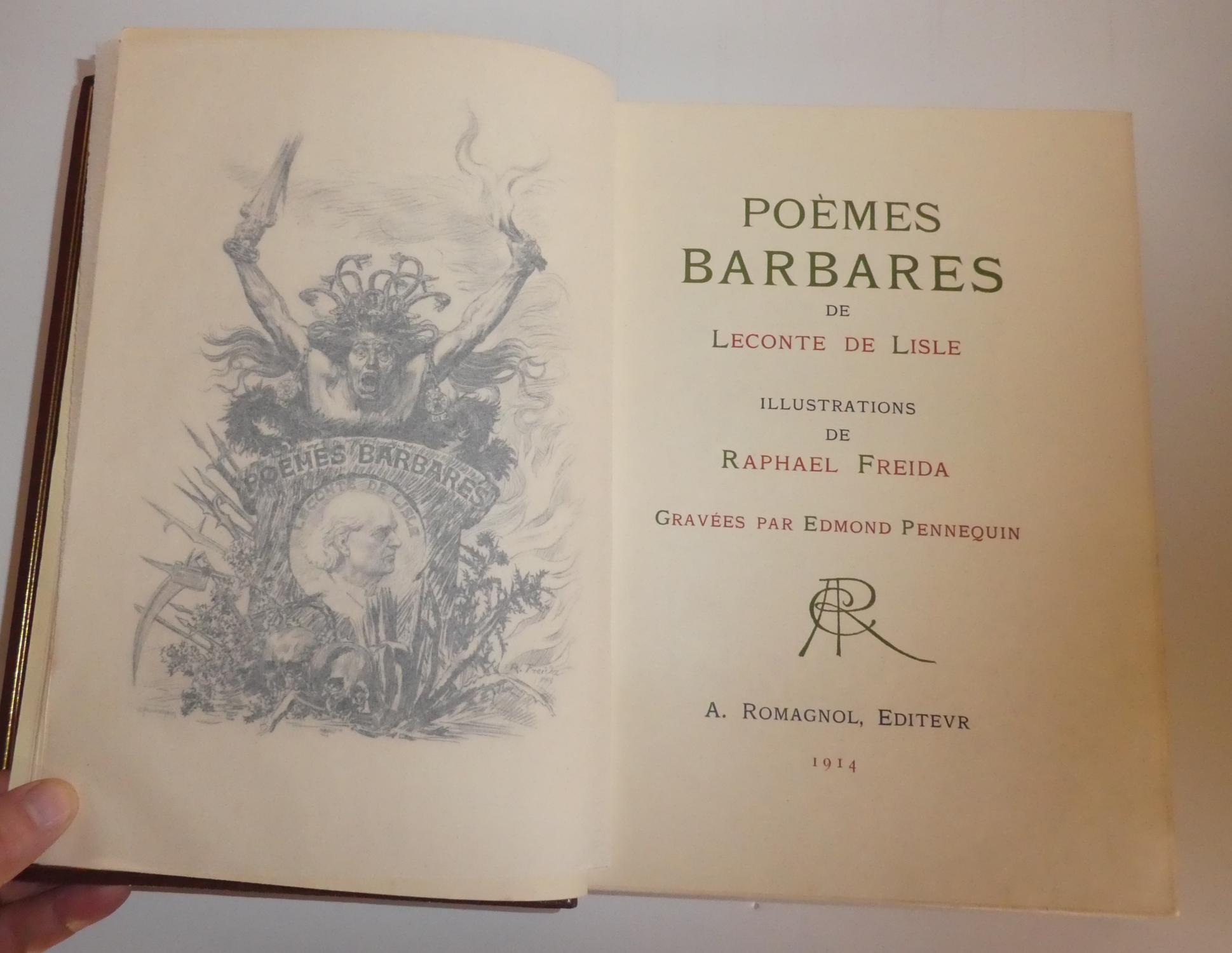 Poèmes barbares. Illustrations de Raphaël FREIDA, gravées à l'eau-forte ...