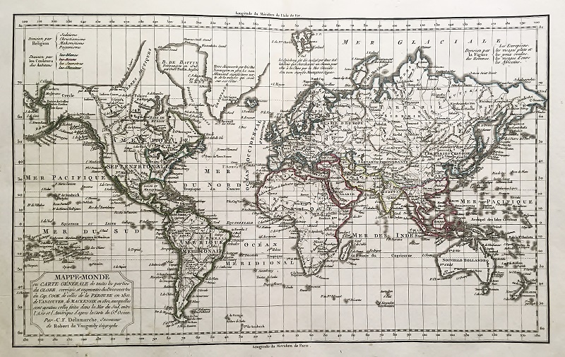 Mappe Monde ou Carte Generale de toutes les parties du Globe, corrigee