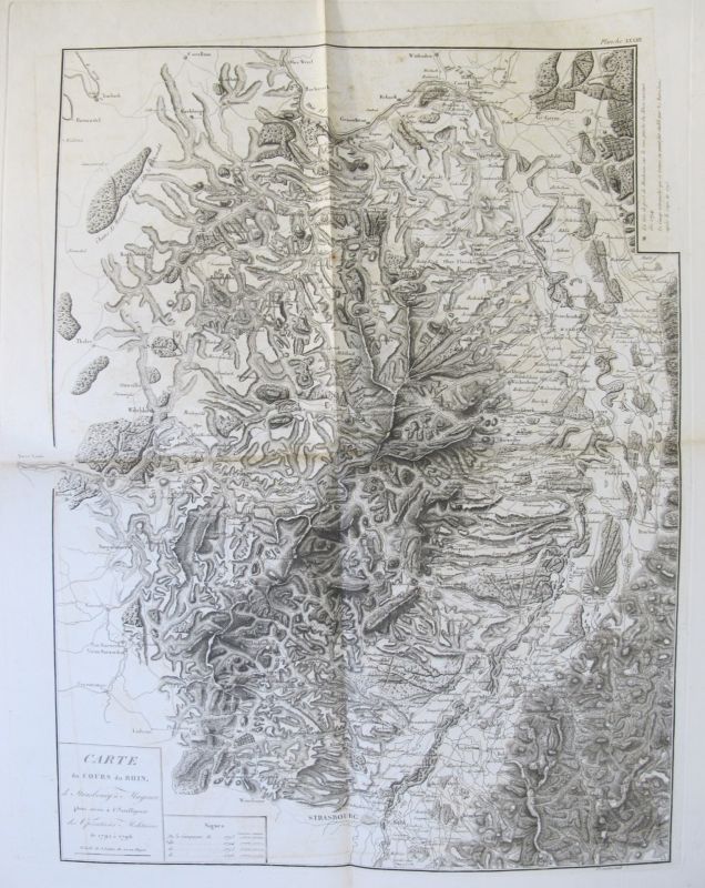 Carte du Cours du Rhin, de Strasbourg à Mayence