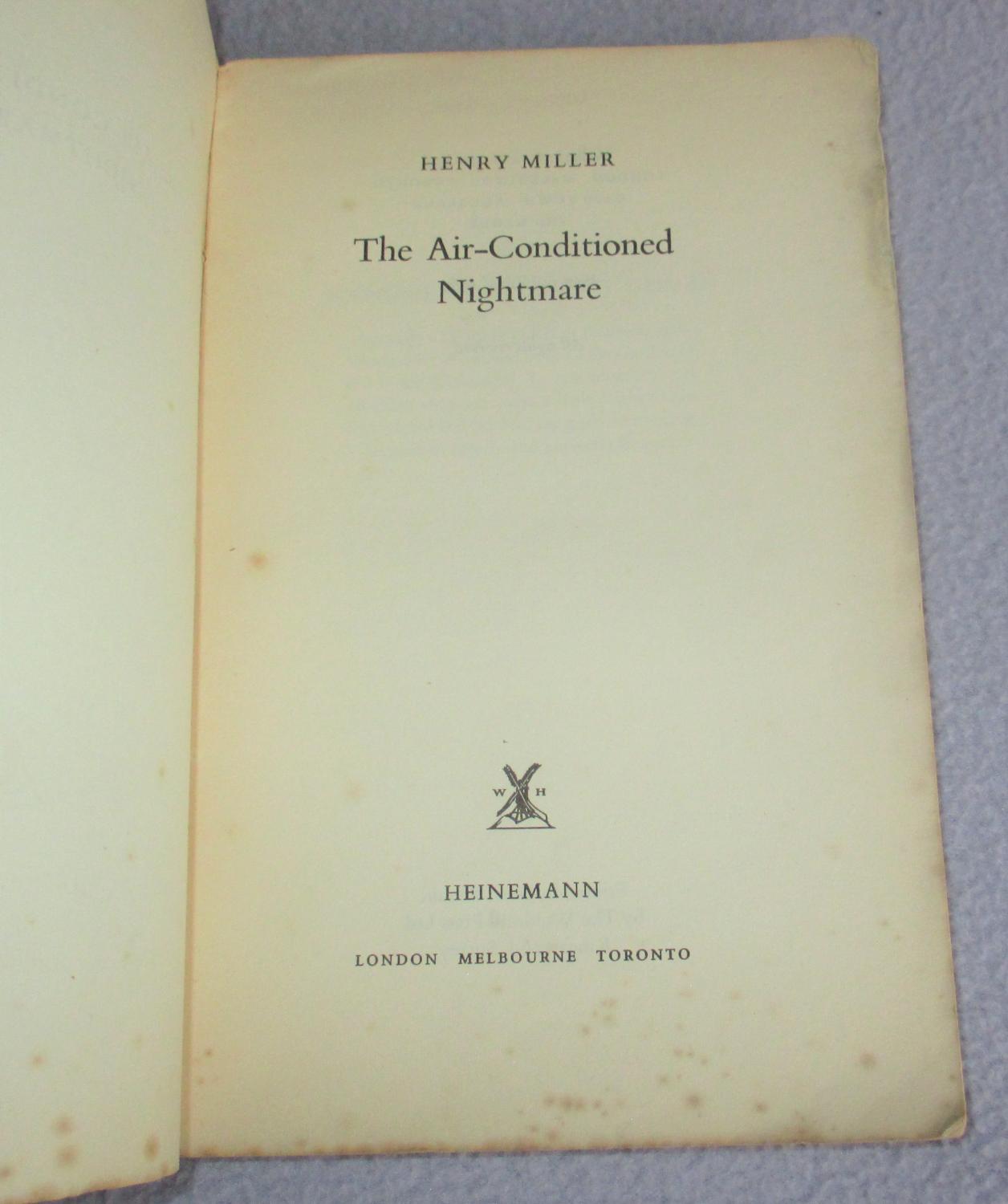 The AirConditioned Nightmare (Proof Copy) by Henry Miller Good Soft