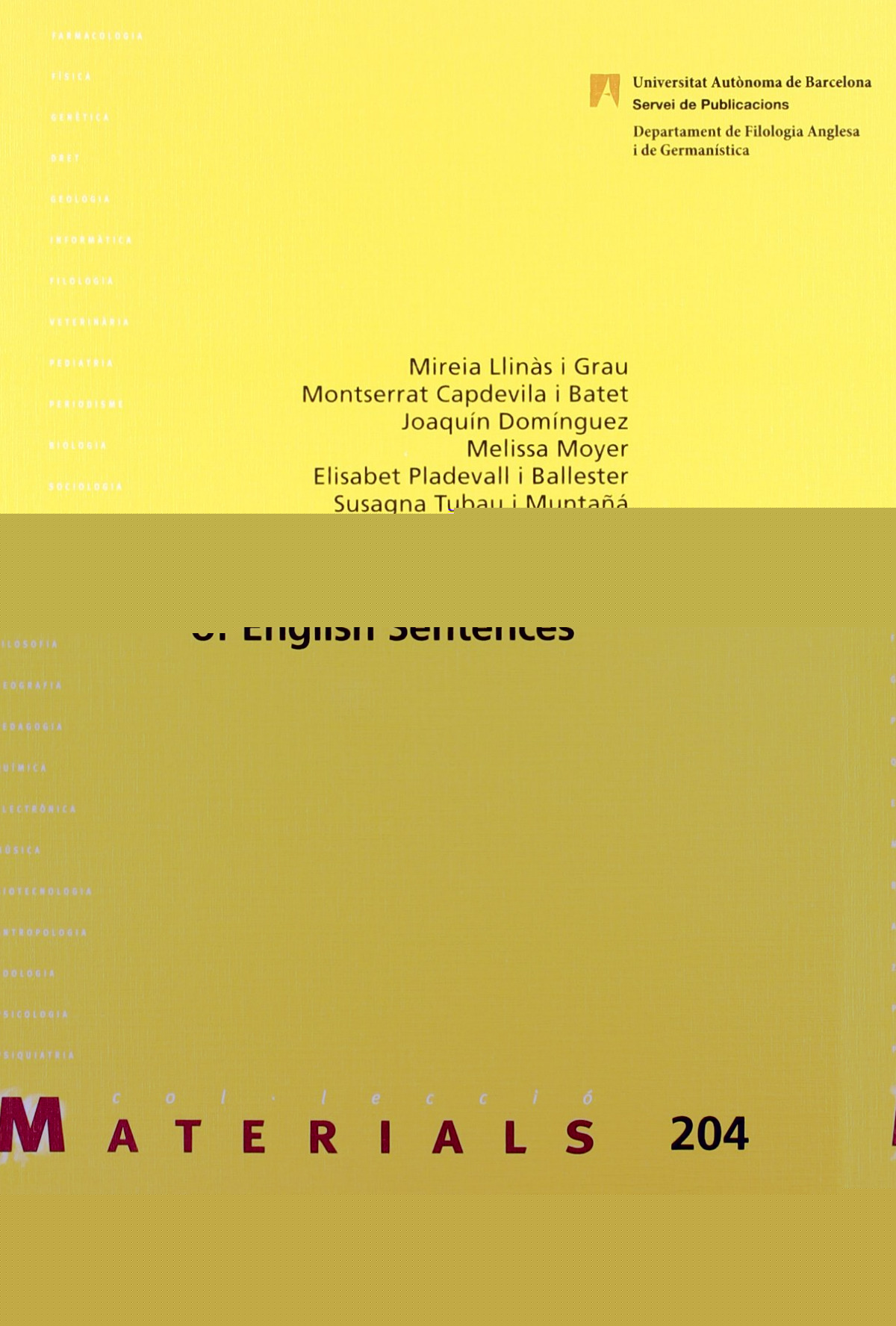 Basic Concepts for the Analysis of English Sentences - Llinês i Grau, Mireia