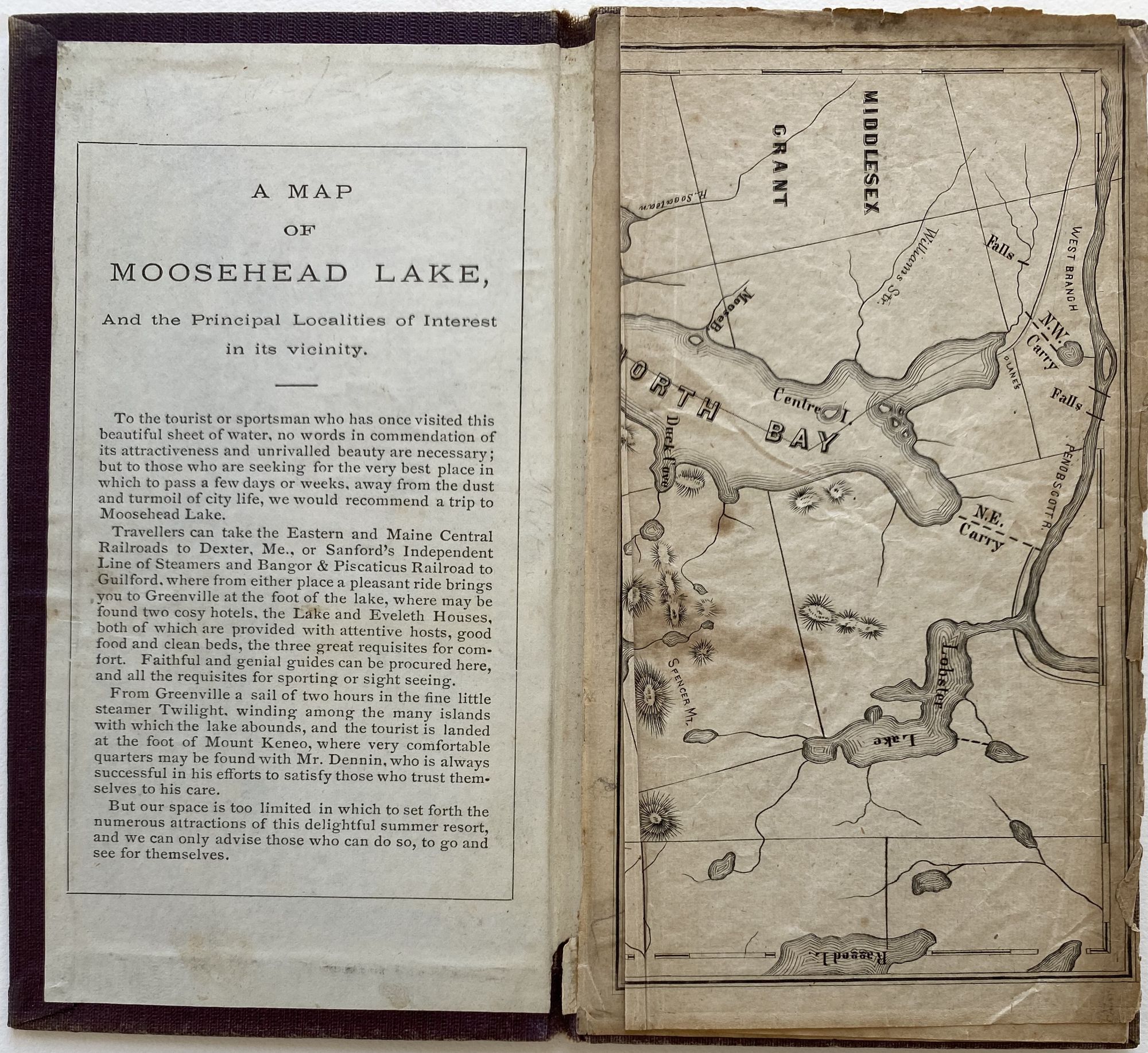 Map of Moosehead Lake, Maine.; Case title Map of Moosehead Lake, Maine