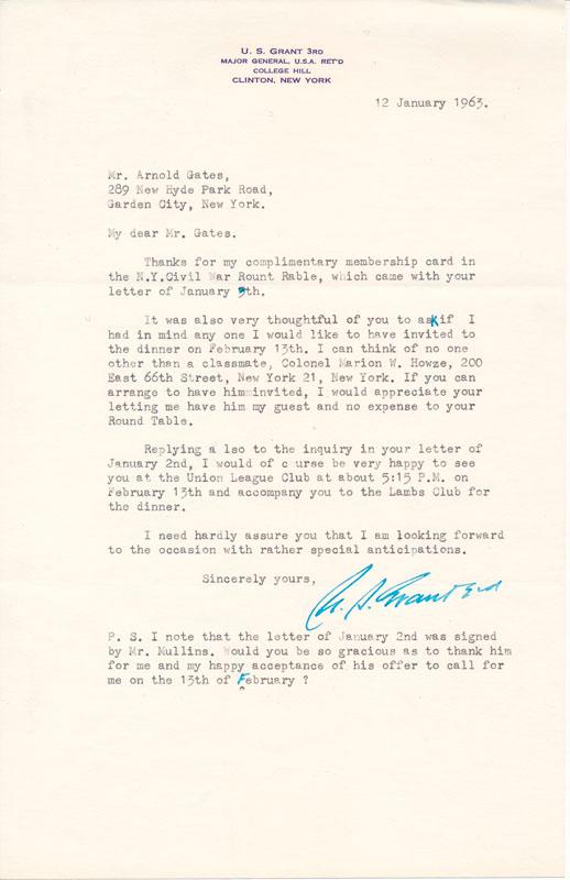 Typed Letter Signed Autograph Note Signed Von Grant Ulysses S Iii 11 1968 And Pemberton John C Iii 13 1984 Signed By Author S Main Street Fine Books Mss Abaa Typed Letter Signed Autograph Note Signed Von Grant Ulysses S Iii 11 1968 And Pemberton John C Iii 13 1984 Signed By Author S Main Street Fine Books Mss Abaa
