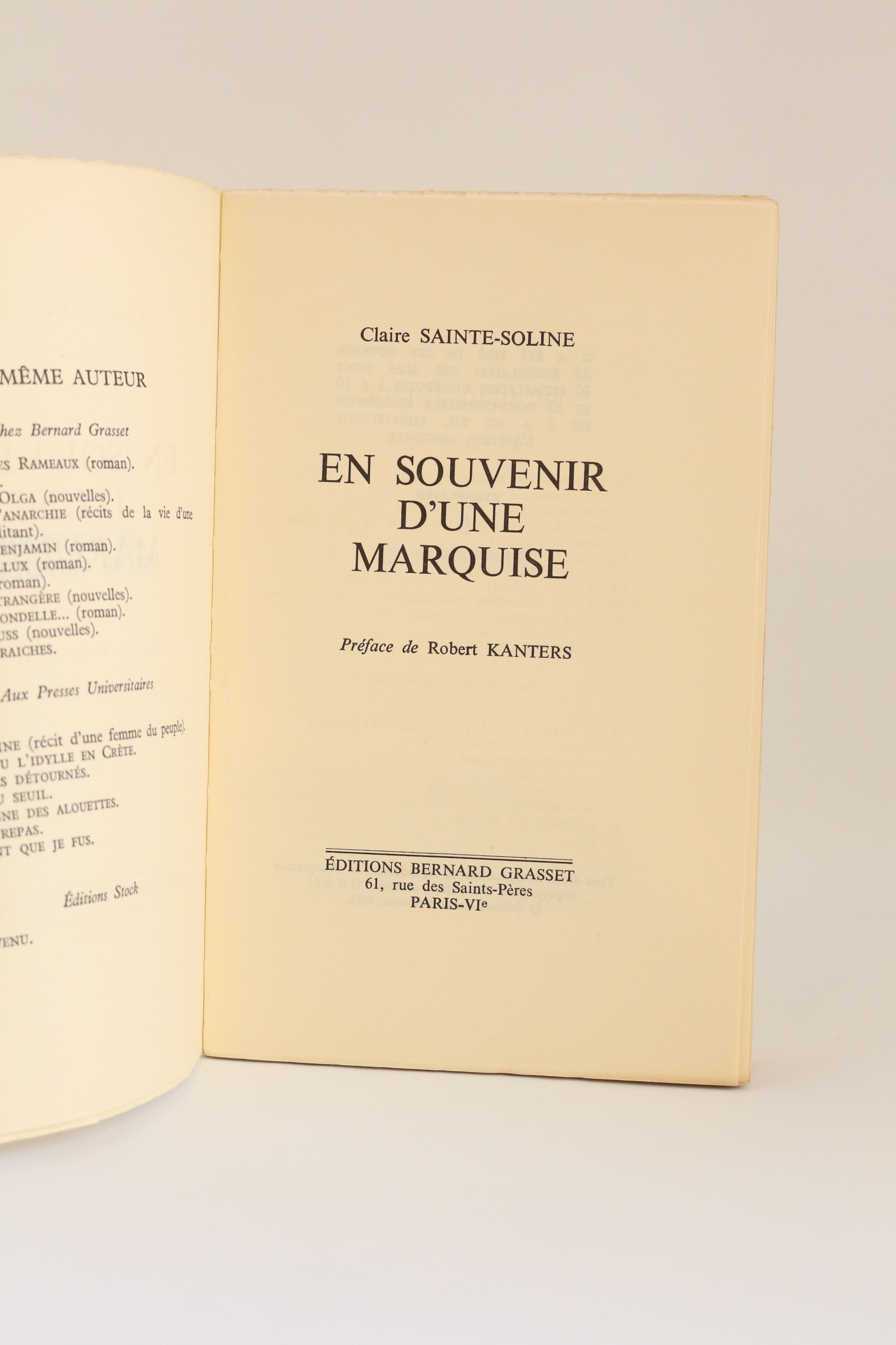 En souvenir d'une marquise by SAINTESOLINE Claire couverture souple