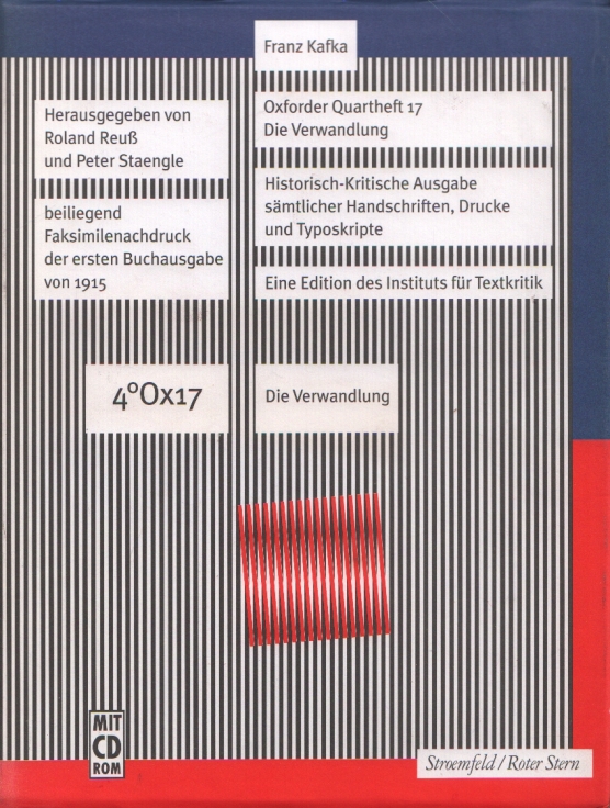 Oxforder Quartheft 17 Die Verwandlung Historisch-Kritische Ausgabe sämtlicher Handschriften, Drucke und Typoskripte - Kafka, Franz