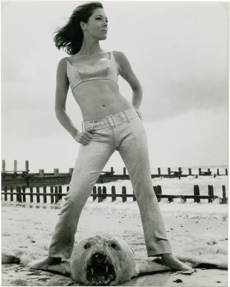 Diana Rigg in fashion promo shot for The Avengers (Original photograph) Terry O'Neill (photographer); Jean Varon, John Bates (designers); Diana Rigg