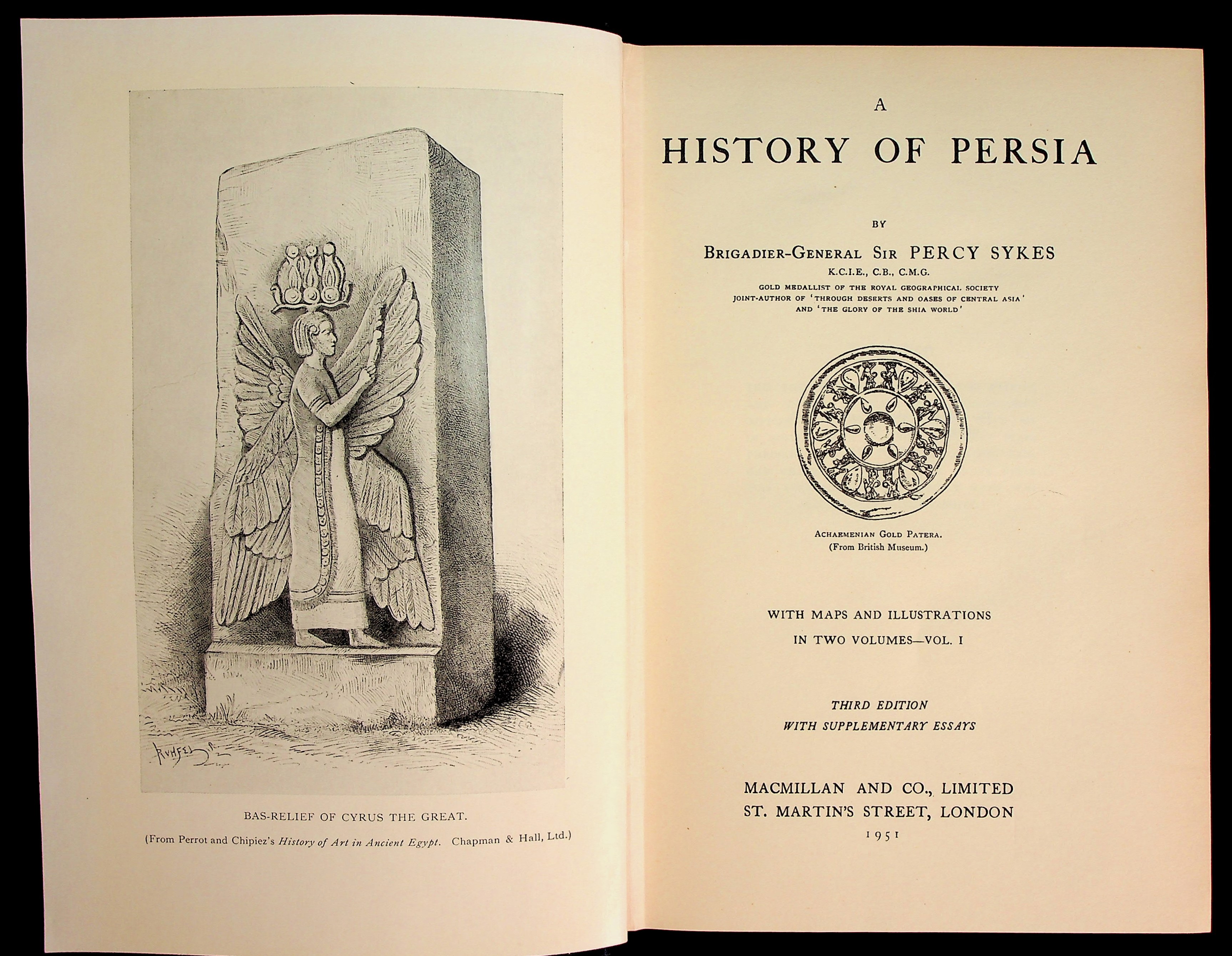 A History of Persia. TWO VOLUMES. by Sykes, BrigadierGeneral Sir Percy