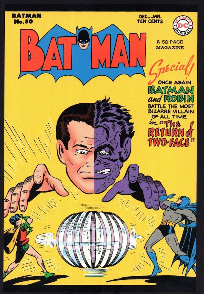 Batman & Robin The Return Of Two Face 1940s DC Comic Book Postcard:  Manuscript / Paper Collectible | Postcard Finder