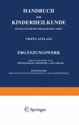 ErgÃ¤nzungswerk (Handbuch der Kinderheilkunde) (German Edition) [Soft Cover ] - Pfaundler, Meinhard