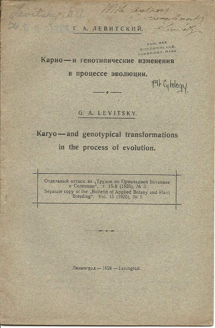 [Signé] 7 offprints G. A. Levitsky 2 inscribed presentation copies signed by Levitsky, Grigorii Andreevich 1878-1942 G. A. Lewitsky Levitsky, Grigori