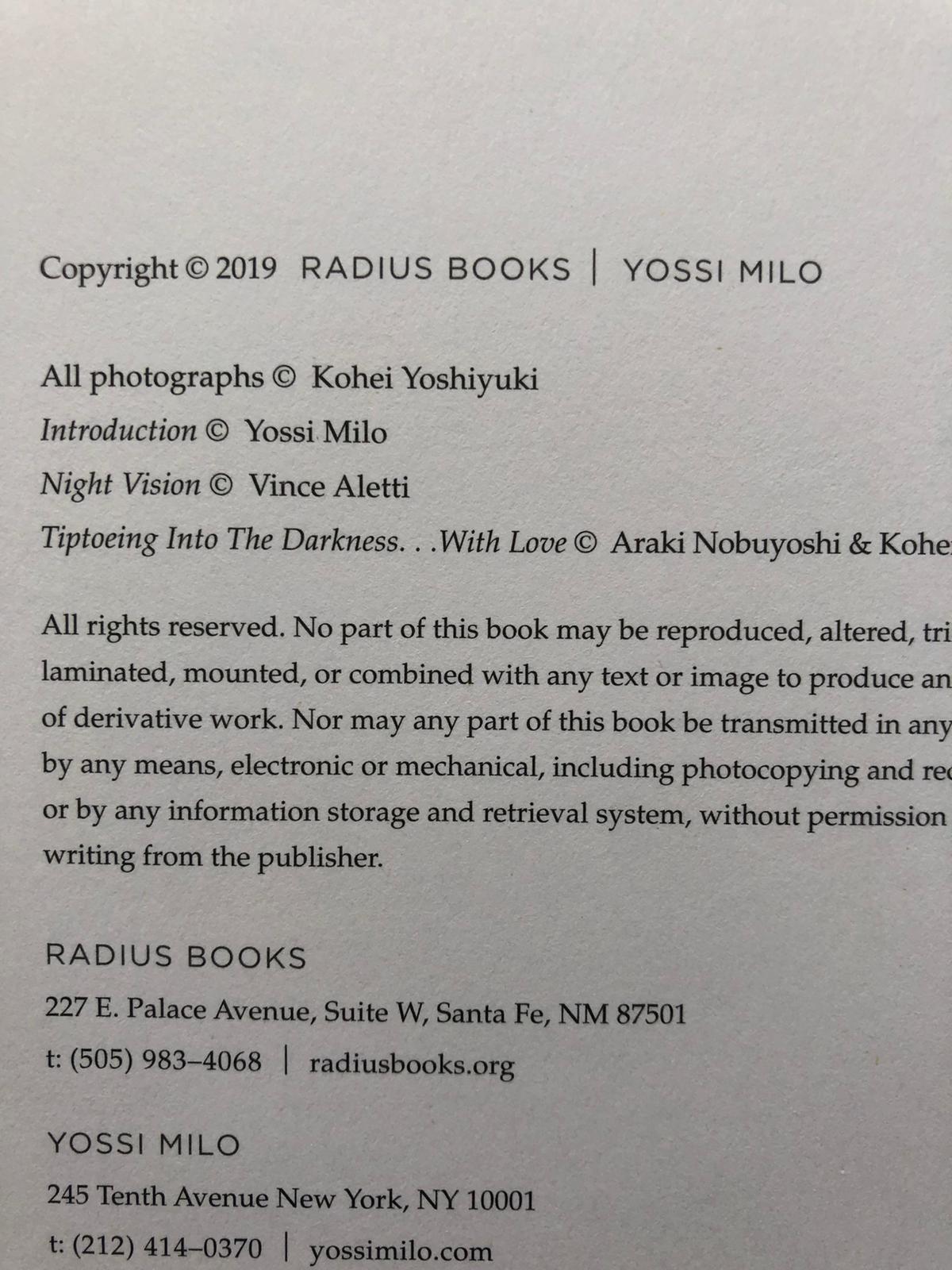 The Park by Kohei Yoshiyuki: New Hardcover (2019) Signed by
