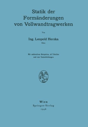 Statik der FormÃ¤nderungen von Vollwandtragwerken (German Edition) [Soft Cover ] - Herzka, Leopold