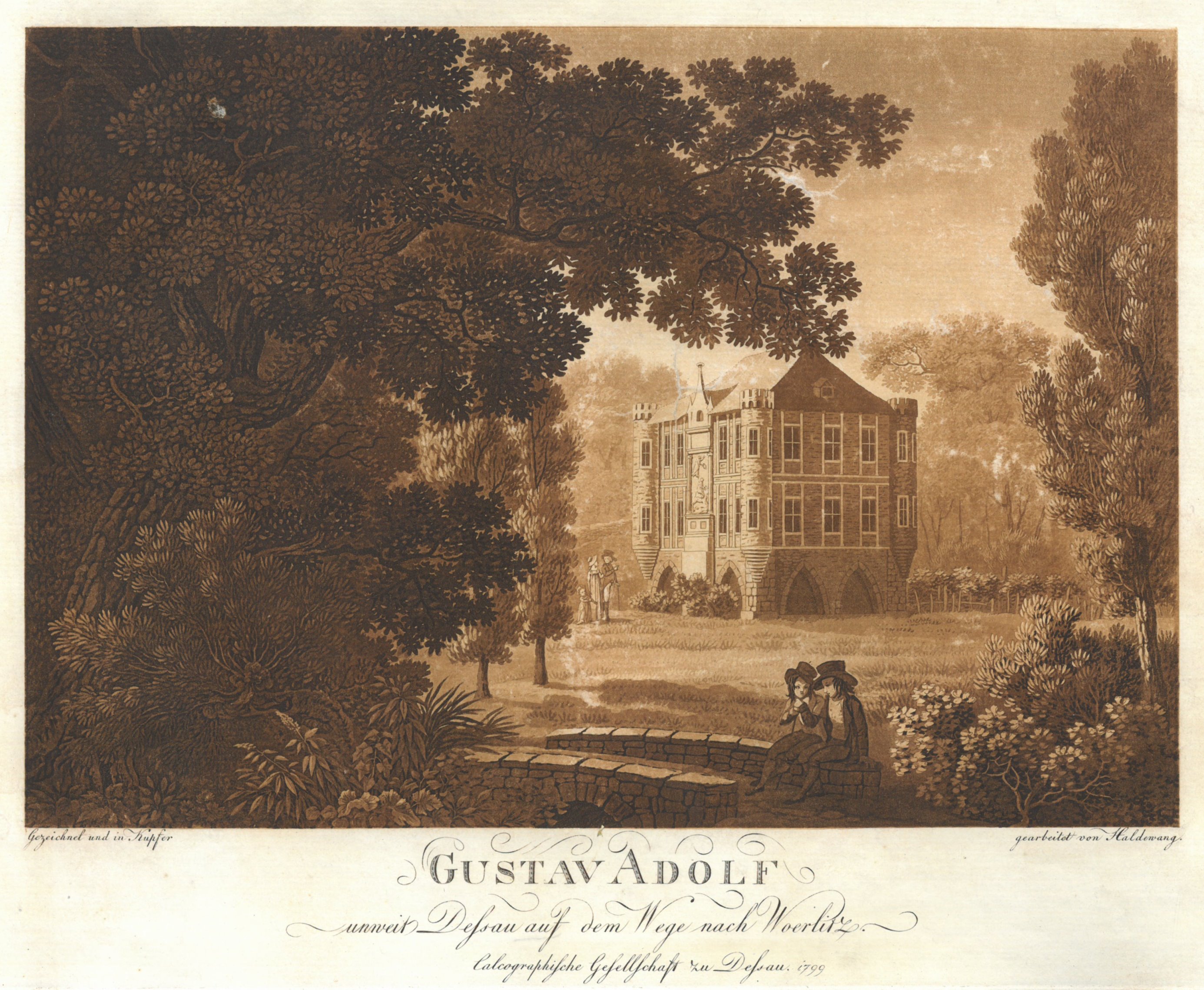 WÖRLITZ/Elbe. "Gustav Adolf unweit Dessau auf dem Wege nach Wörlitz