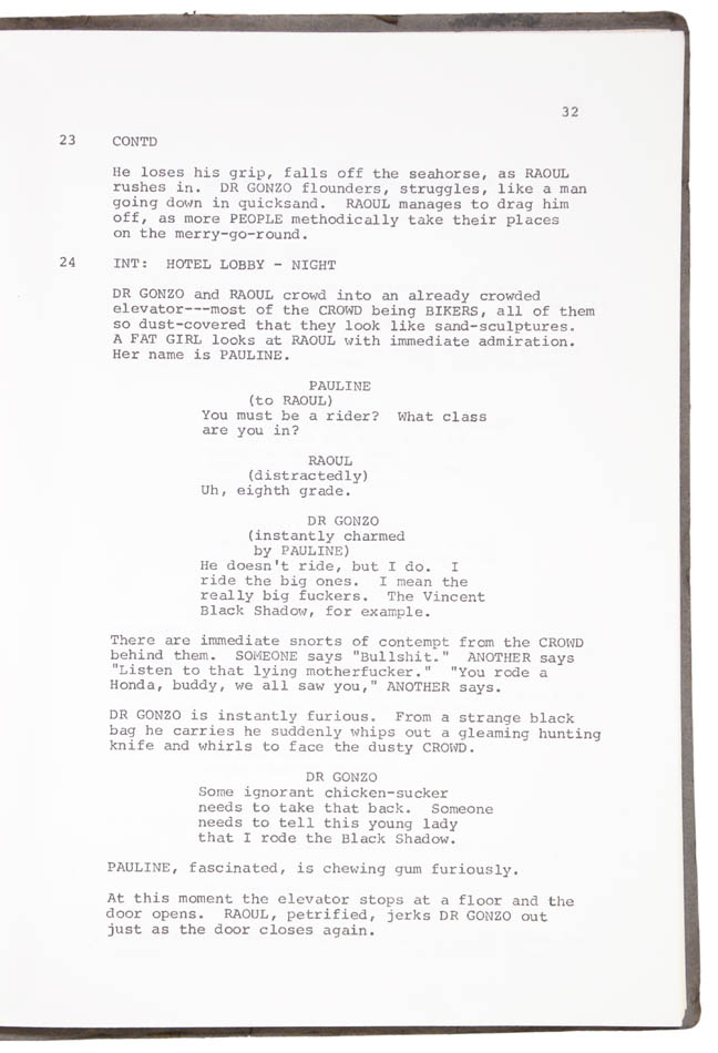 Fear and Loathing in Las Vegas. A Screenplay. Based on the Book by