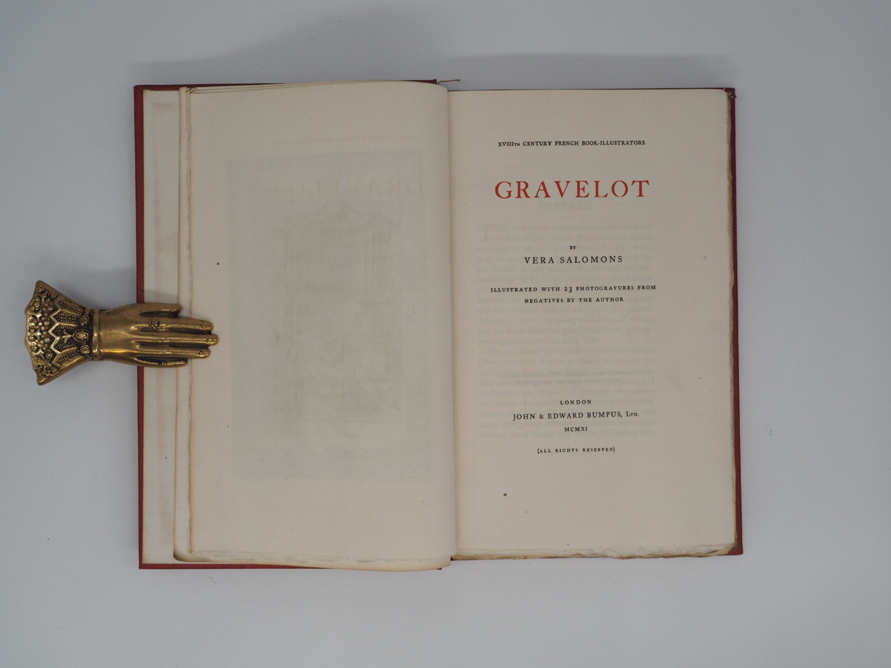 Gravelot. XVIIIth Century French Book-Illustrators. Vera Salomons. [Fine] [Hardcover]
