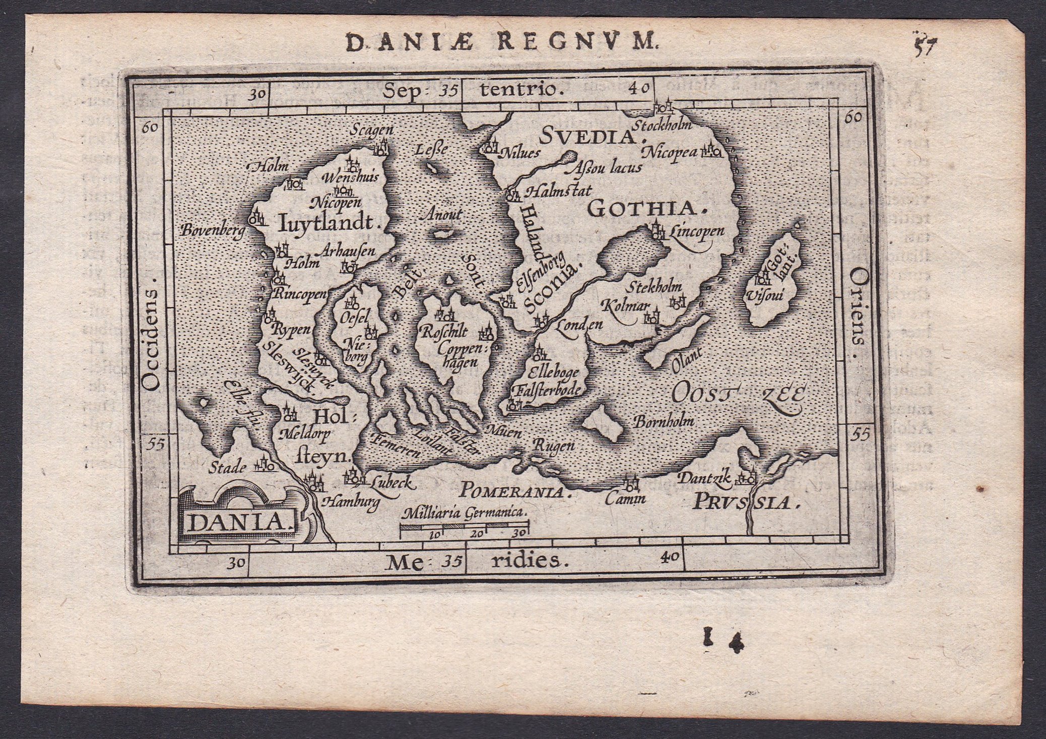 Dania Denmark Danmark Danemark Jutland Sweden Schweden Karte Map Carte Von Ortelius Abraham 1527 1598 Und Michael Coignet 1549 1623 1609 Karte Antiquariat Steffen Volkel Gmbh