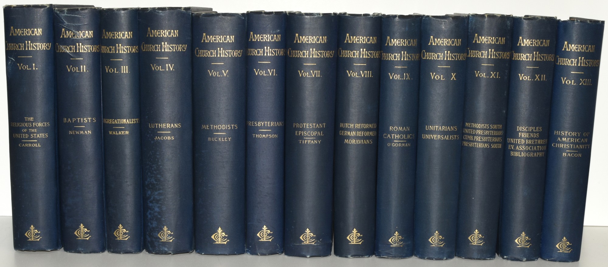 THE AMERICAN CHURCH HISTORY SERIES. CONSISTING OF A SERIES OF DENOMINATIONAL HISTORIES PUBLISHED UNDER THE AUSPICES OF THE AMERICAN SOCIETY OF CHURCH HISTORY (13 Volumes; Complete) - Philip Schaff; Henry Codman Potter; Samuel Macauley Jackson