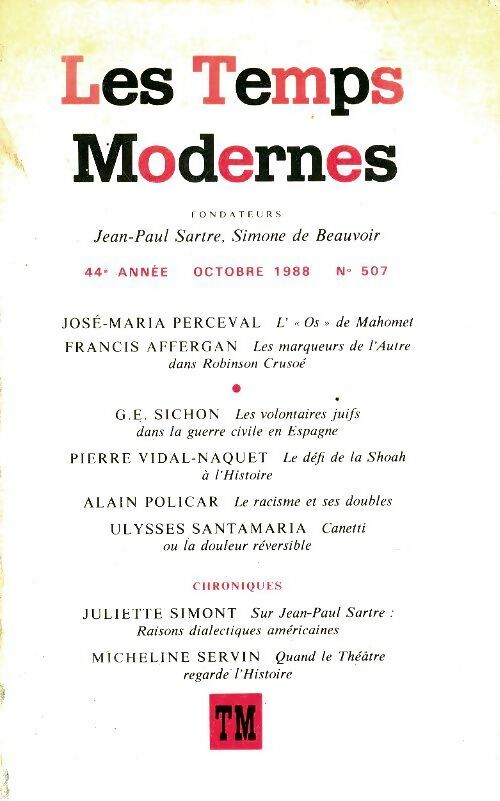 Les temps modernes n°507 - Collectif - Collectif