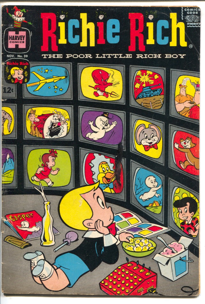 Richie Rich #39 1965-Harvey-famous multiple TV set cover-Hot Stuff-Little  Audrey-Sad Sack-FR: (1965) Comic | DTA Collectibles