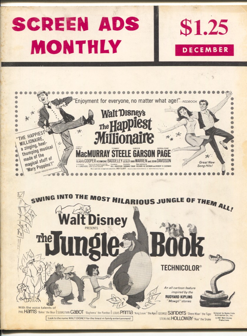Screen Ads Monthly 3 1967 Repros Of Vintage Movie Posters Ads Walt Disney Vg 1967 Comic Dta Collectibles Screen Ads Monthly 3 1967 Repros Of Vintage Movie Posters Ads Walt Disney Vg 1967 Comic Dta Collectibles