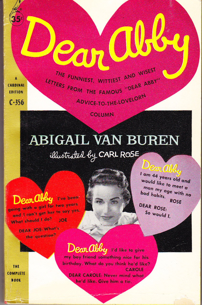 Dear Abby By Buren Abigail Van Good Very Good Paperback 1960 3rd Printing John Thompson