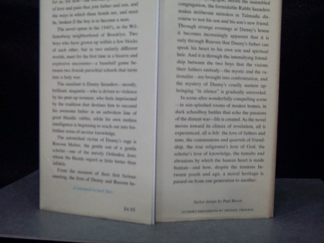 THE CHOSEN by POTOK, CHAIM: HARDCOVER FIRST EDITION. | JOHN LUTSCHAK BOOKS