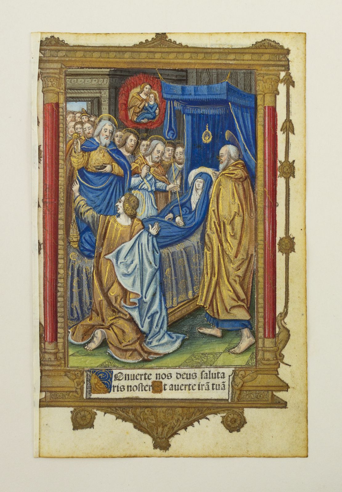 ALL WITH LIVELY BORDERS, AND SOME WITH FINELY HAND-COLORED MINIATURES (VELLUM PRINTING). LEAVES, OFFERED INDIVIDUALLY, FROM A BOOK OF HOURS PRINTED O