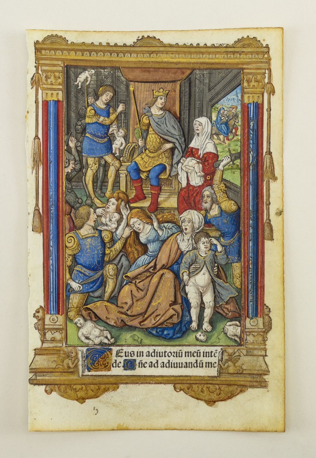 ALL WITH LIVELY BORDERS, AND SOME WITH FINELY HAND-COLORED MINIATURES (VELLUM PRINTING). LEAVES, OFFERED INDIVIDUALLY, FROM A BOOK OF HOURS PRINTED O