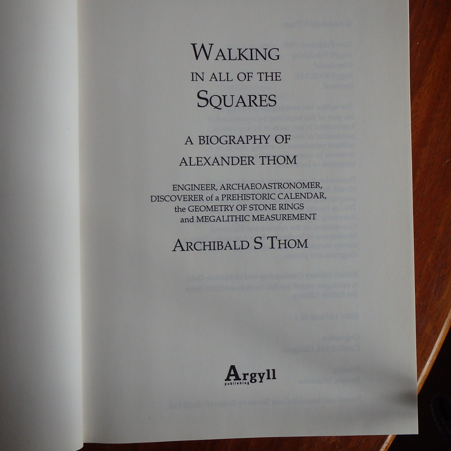 Walking in all of the Squares - A Biography of Alexander Thom by Thom ...